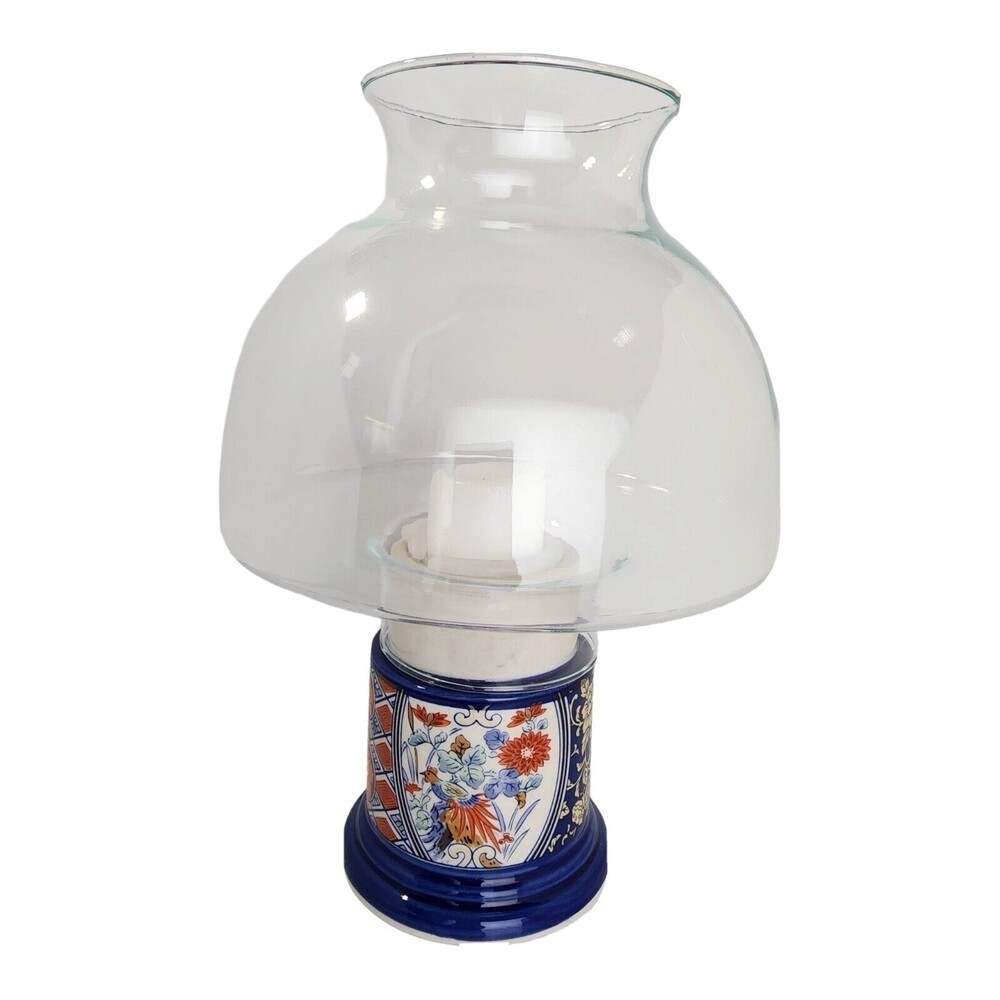 Vintage Gailstyn Sutton Towle Chinoserie Ceramic Hurricane Lamp Votive Holder